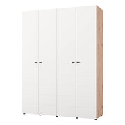 Armadio Camera da Letto Soris, Guardaroba Grande 4 Ripiani, 155x208h cm Bianco