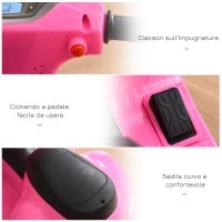 Moto Elettrica per Bambini 6V con Licenza Ufficiale Vespa Batteria, Motorino Elettrico per Bambini da 18-36 Mesi con Fari e Clacson, 66.5x38x52cm, Rosa