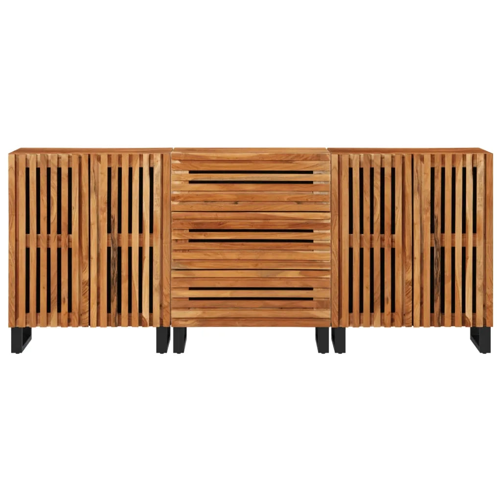 Credenze 3 pz 60x34x75 cm in Legno Massello di Acacia 3217081