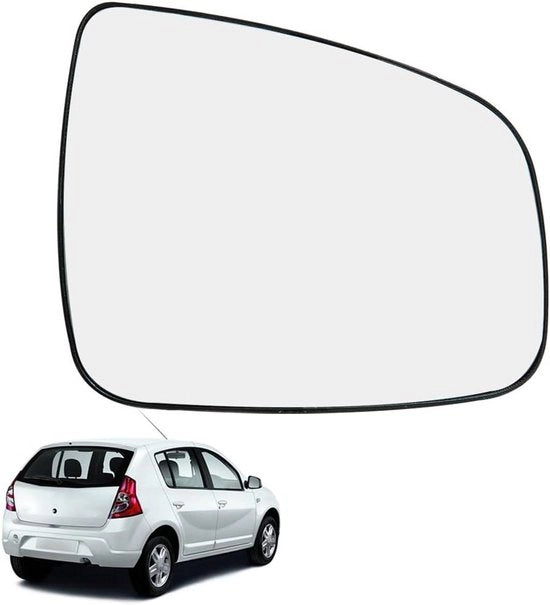 Specchio esterno sinistro - compatibile con Dacia Sandero - sostituzione vetro - termoresistente - 08-13 - colore grigio - compatibile con auto