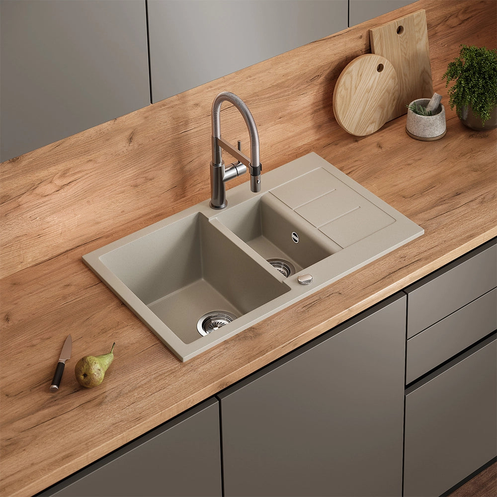 Bergström Lavello Beige 80 x 50 cm con area di asciugatura