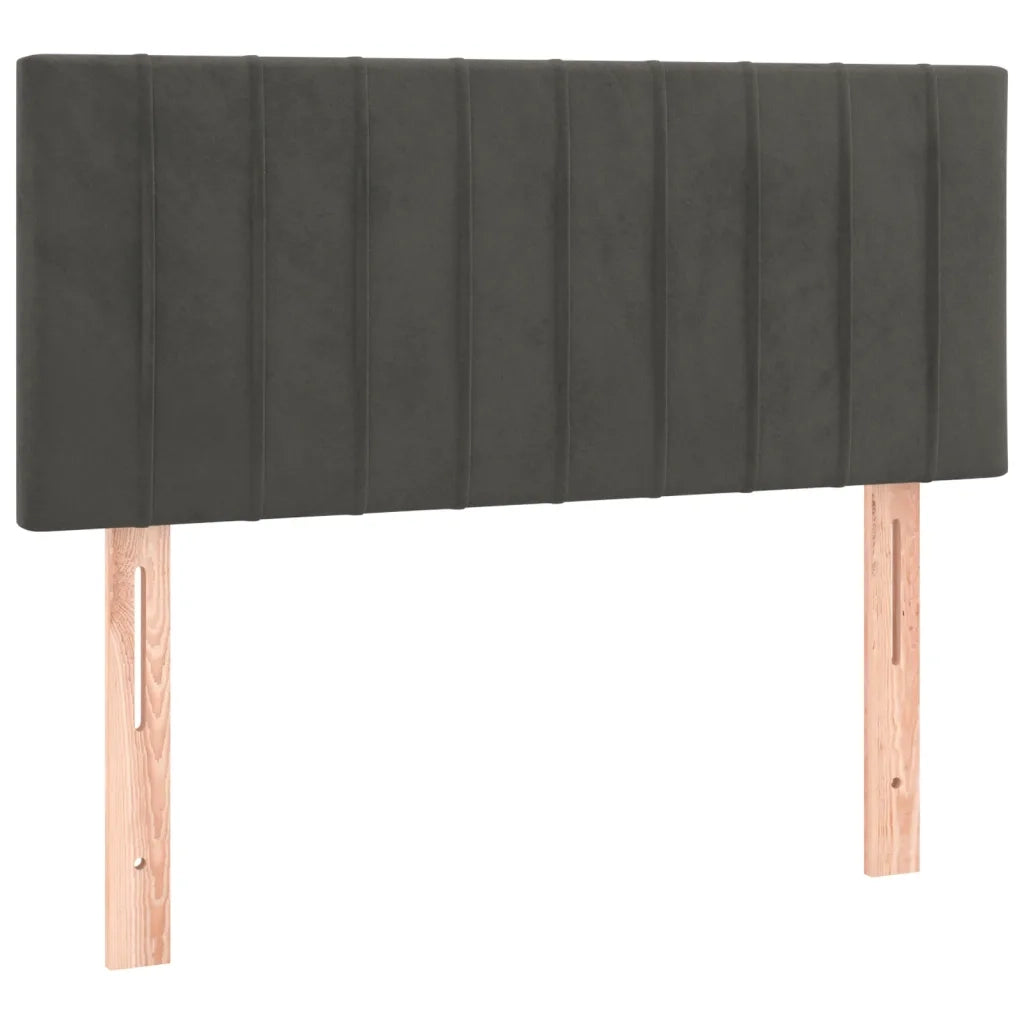 Letto a Molle con Materasso e LED Grigio Scuro 90x190cm Velluto