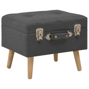 Panca pouf sgabello contenitore 40 cm tessuto grigio scuro 3002158