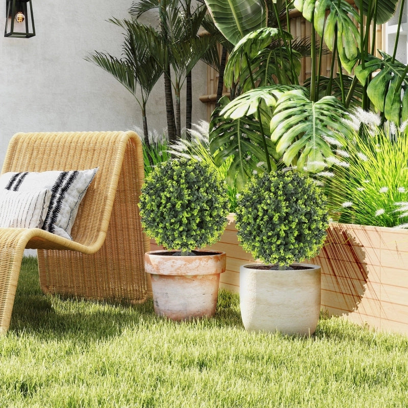 PIANTA ARTIFICIALE Set da 2 pezzi Ø40 x 56 cm Verde con picchetto