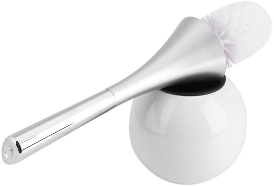Spazzola per il water con supporto - Base in Acciaio Inossidabile - Resistente all'urto e all'abrasione - Impermeabile - Design moderno - Manico comodo - Set di spazzole per il water