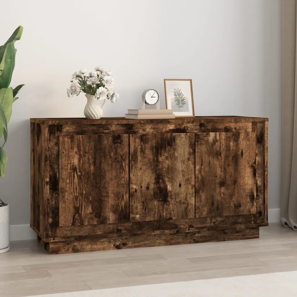 Credenza | Madia | Buffet da pranzo | Armadio da pranzo Rovere Fumo 102x35x55 cm in Legno Multistrato