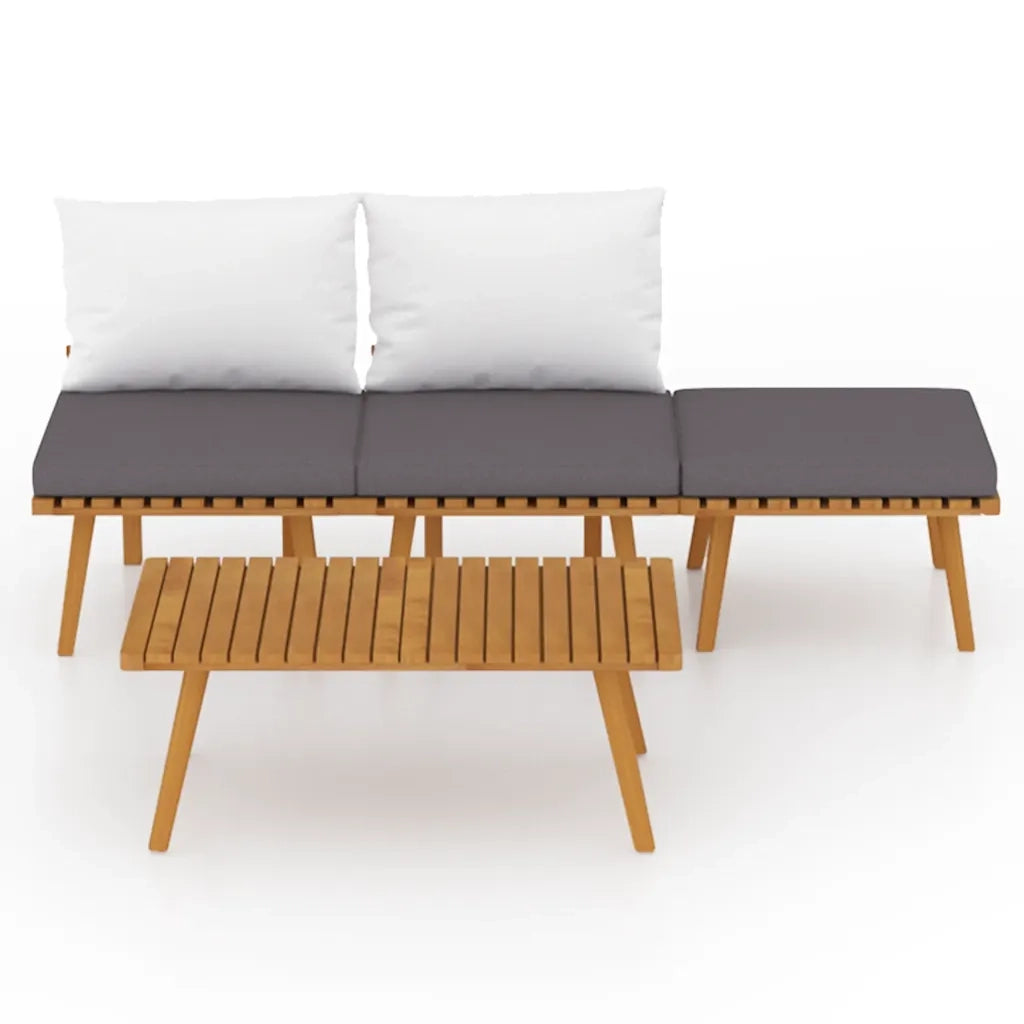 Set Divani da Giardino 4 pz | Set Salotto da Giardino con Cuscini in Massello di Acacia