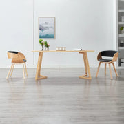 Sedie da Pranzo 2 pz Nere in Legno Curvato e Similpelle 278865