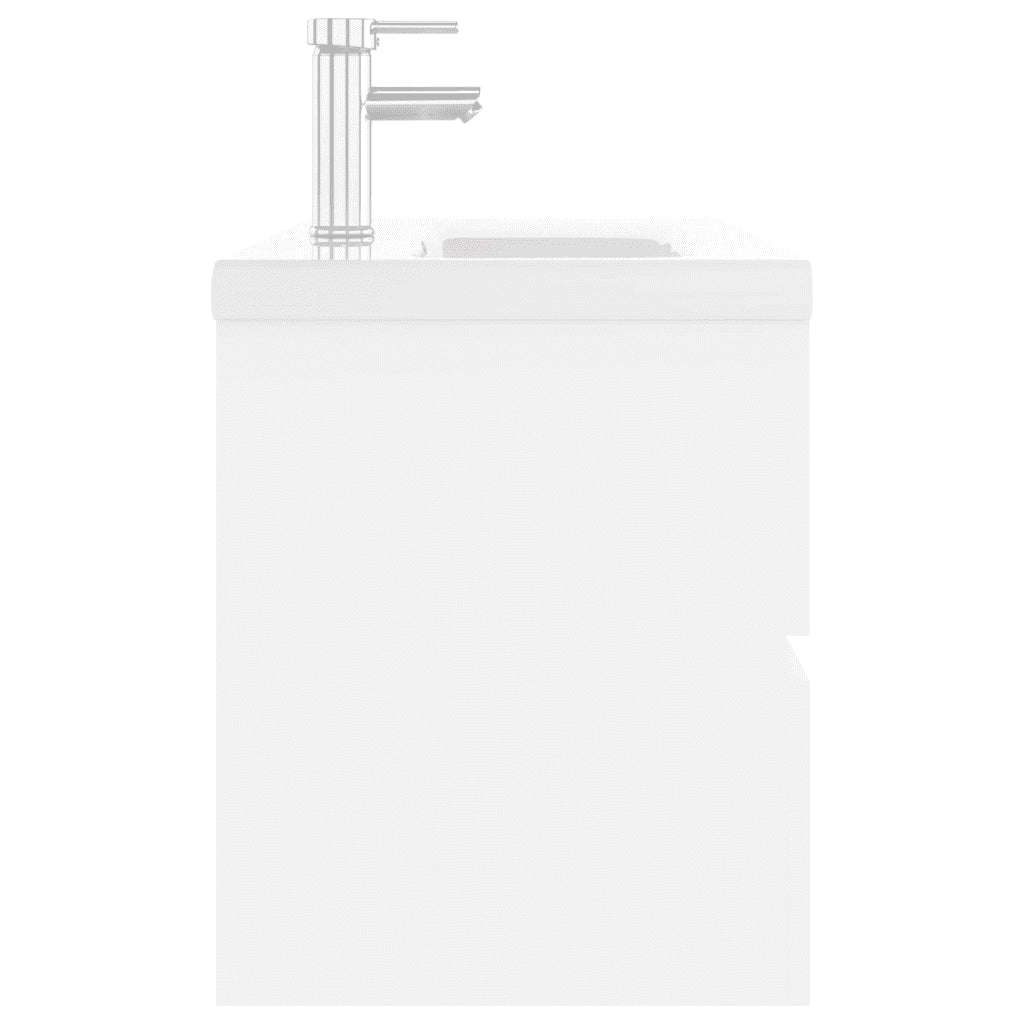 Mobile con Lavabo Integrato Bianco in Legno Multistrato 3071639