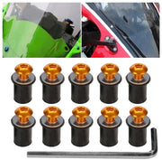 Set di viti multifunzionali in alluminio - 10 pezzi - 1,8 x 0,9 cm - colori: nero, oro, argento, rosso, verde, blu