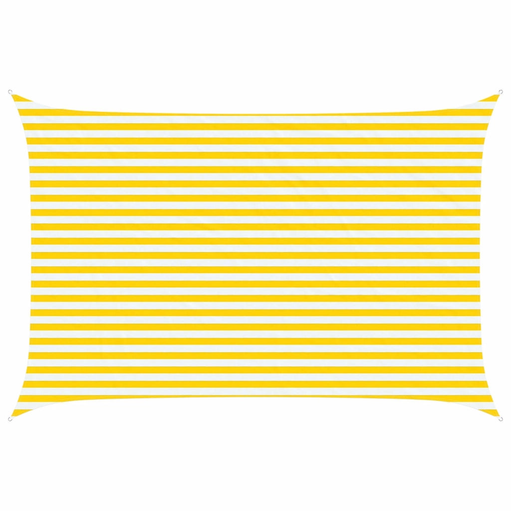 Vela Parasole | Telo Ombra | Vela da ombra solare Giallo e Bianco 4,5 ¡Á 3 m