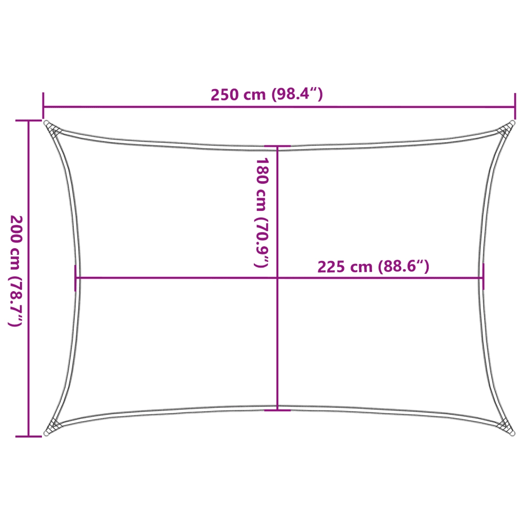 Vela Parasole 160 g/m² Verde Scuro 2x2,5 m in HDPE 311446