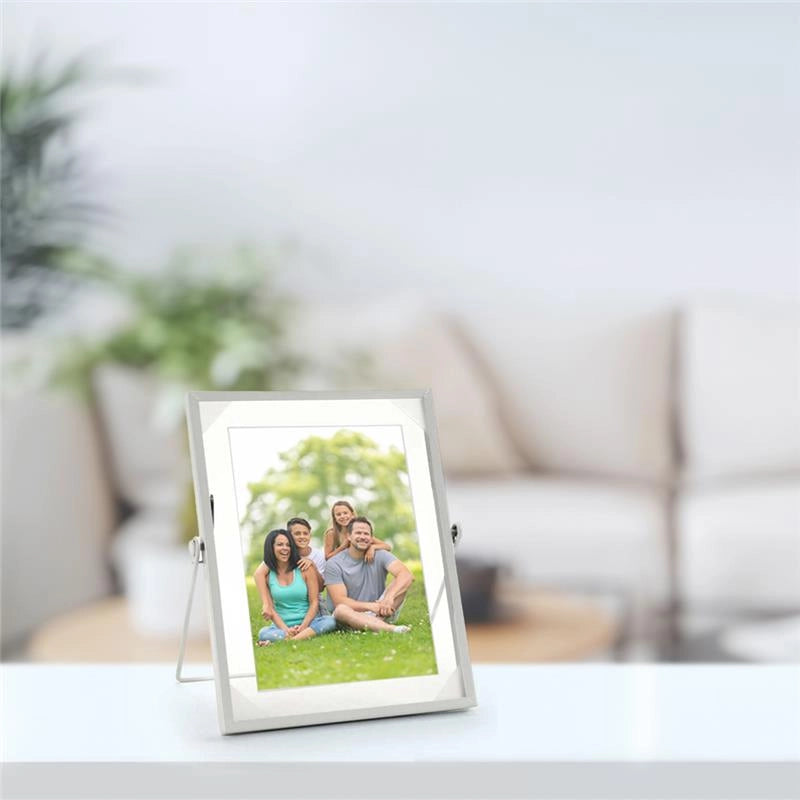 PORTAFOTO VERTICALE DA TAVOLO IN METALLO 10X15 CM IN COLORE BIANCO