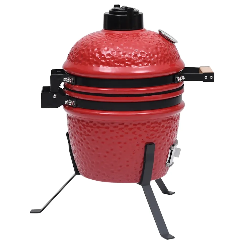 Barbecue Affumicatore 2 in 1 Kamado in Ceramica 56 cm Rosso cod mxl 54778