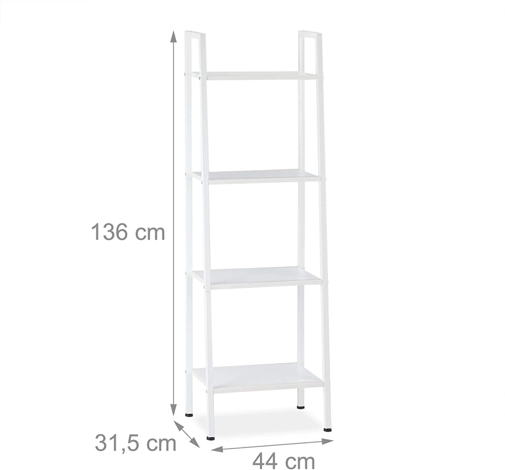 Scaffale indipendente a 4 ripiani porta piante da soggiorno 136 cm bianco 13_0001202_3