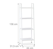 Scaffale indipendente a 4 ripiani porta piante da soggiorno 136 cm bianco 13_0001202_3