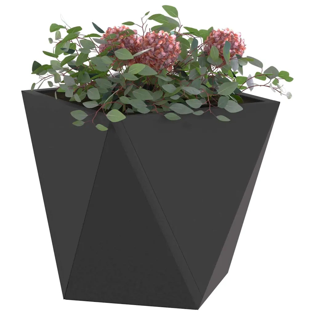 Fioriera 2 pcs Nero 30 x 30 x 30 cm Acciaio 883809