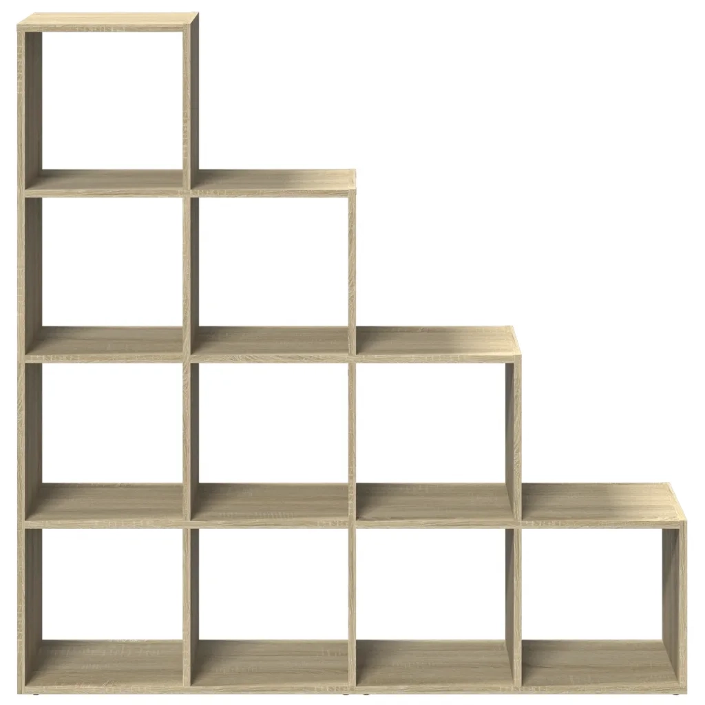 Libreria 4 Ripiani-Scaffale per Libri-Mobile di Stoccaggio Rovere Sonoma 131,5x29x131,5 cm Truciolato