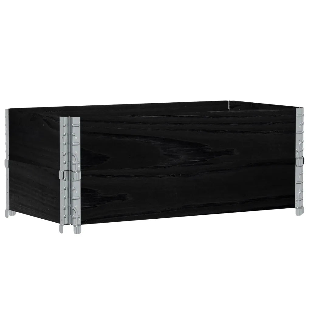 Paretali per Pallet 2 pz Neri 100x50cm Legno Massello di Pino