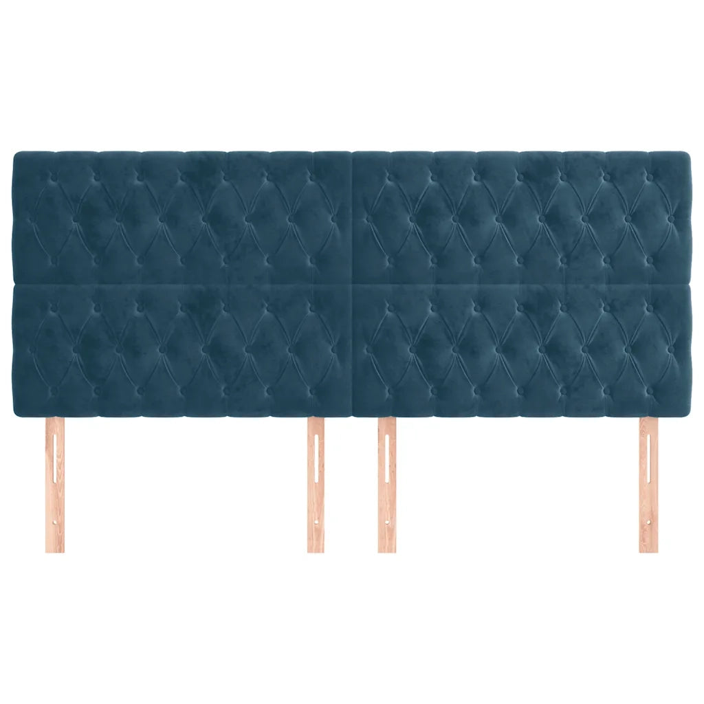 Testiera | Testata Blu Scuro 200x7x118/128 cm Velluto