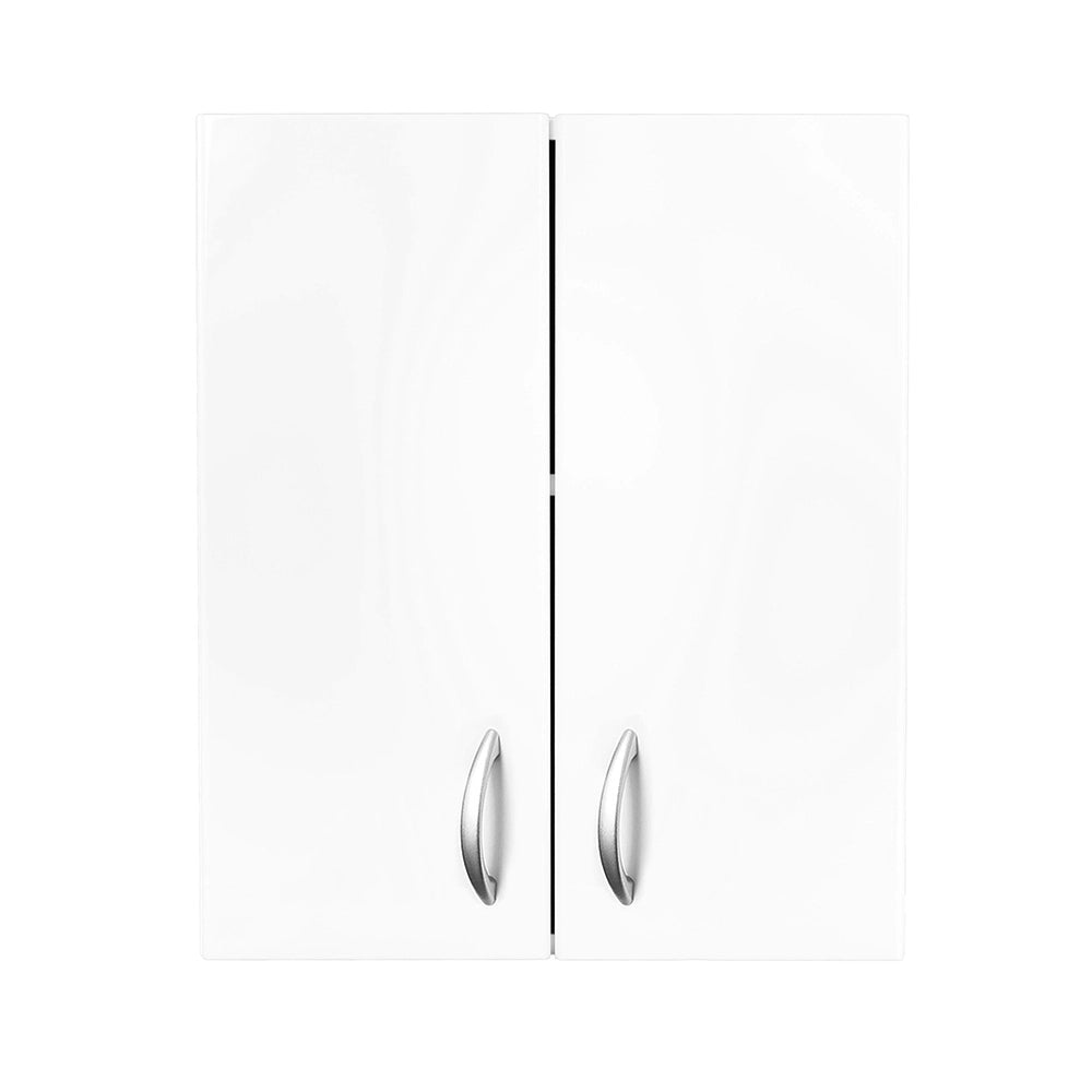 Pensile multiuso 60x32 in legno bianco con due ripiani Fedra