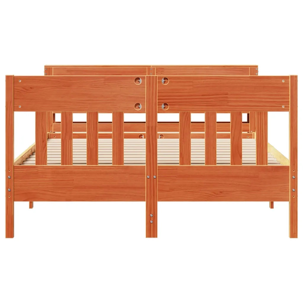 Letto senza Materasso Marrone Cera 160x200 cm in Legno di Pino