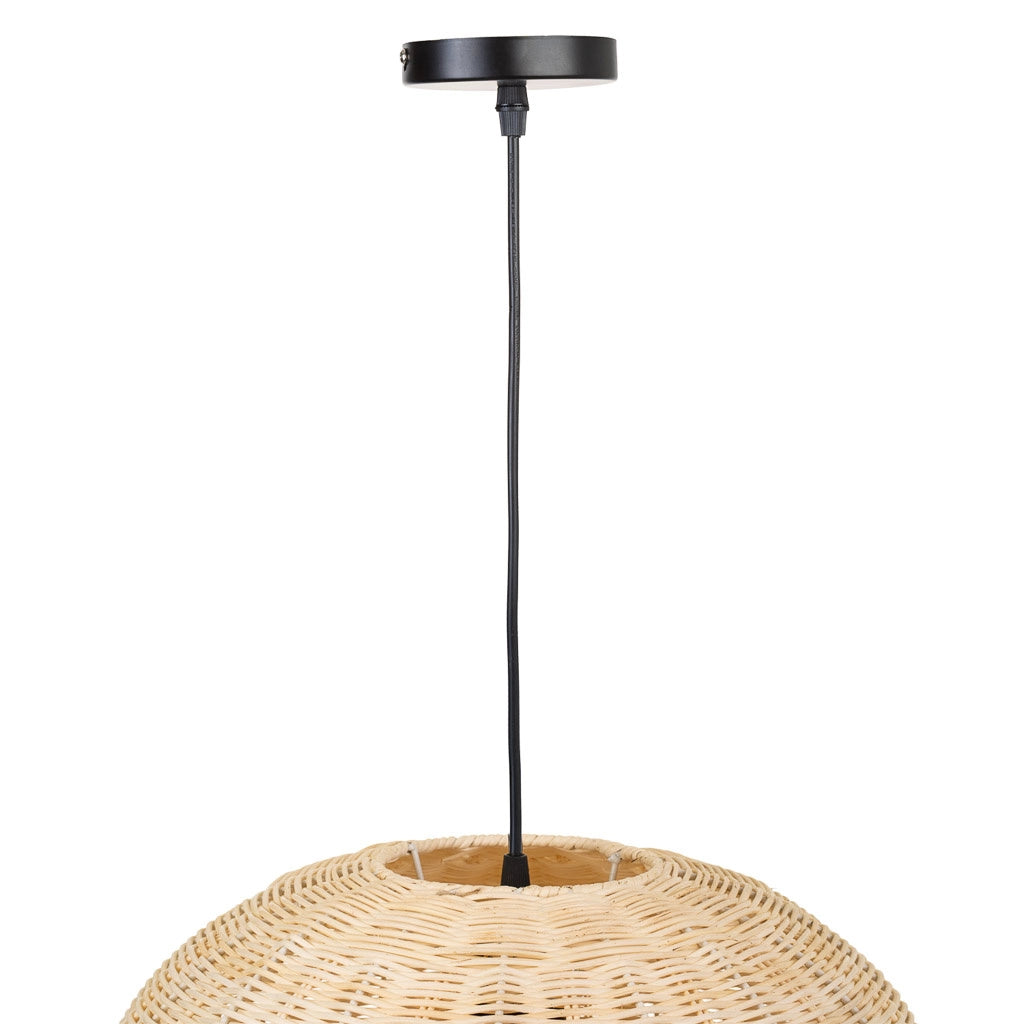 Plafoniera in rattan marrone 38x38x28h