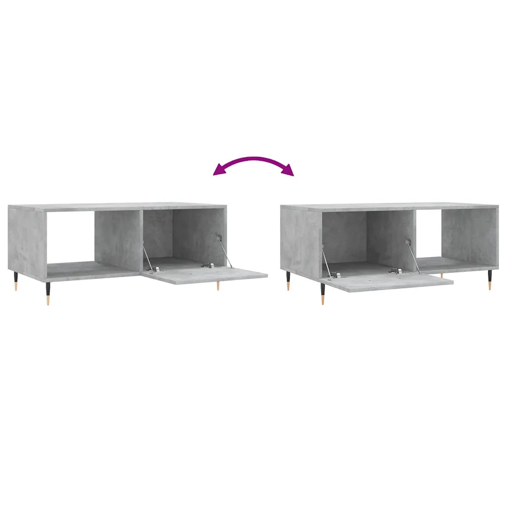 Tavolino da Salotto Grigio Cemento 90x50x40cm Legno Multistrato