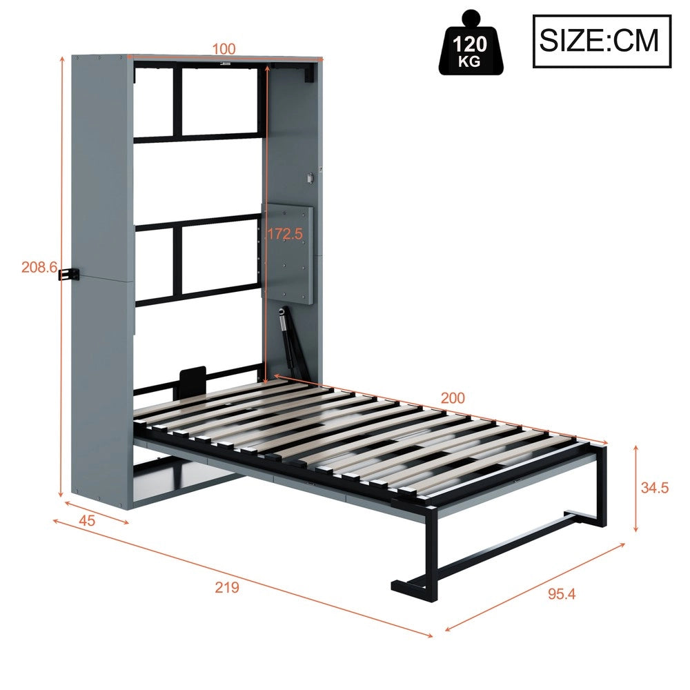 Letto a Ribalta Murphy ¨C Xylo ¨C Struttura Metallo e Legno 90x200
