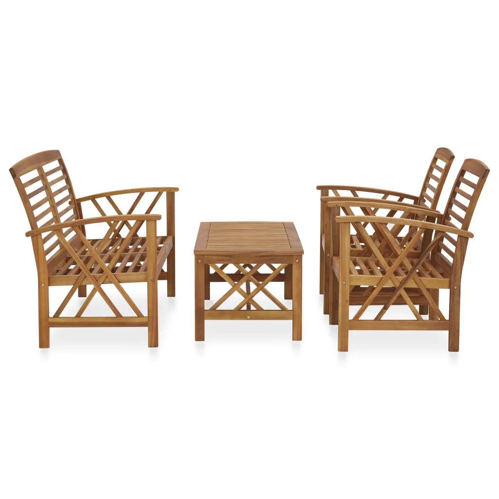 Set Divani da Giardino 4 pz in Legno Massello di Acacia 3057983