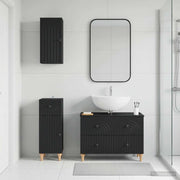 Set di armadietti da bagno in 3 pezzi ALKMAAR Nero 3417748