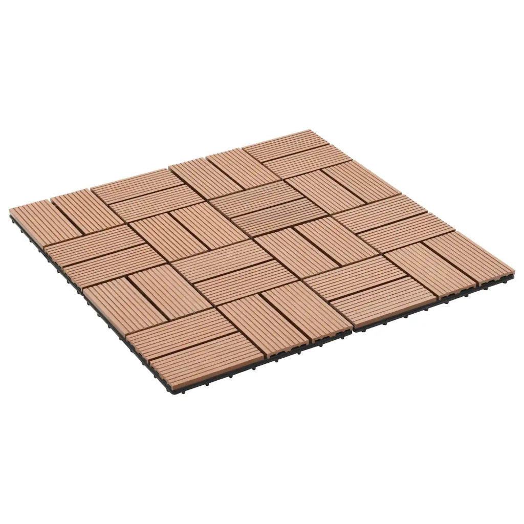 Piastrella per Decking 11 pz Marrone 30 x 30 cm WPC CFW1105717