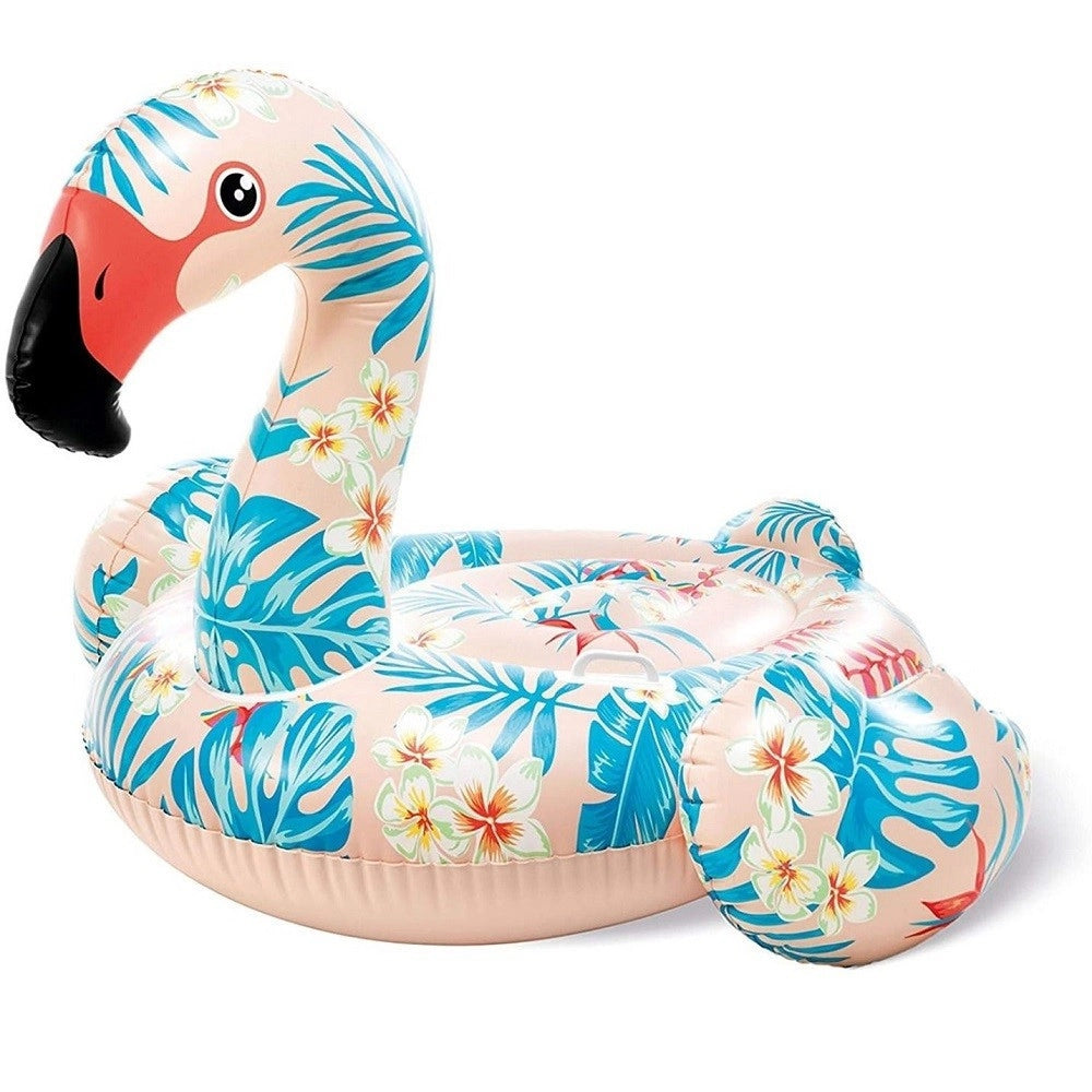 Trade Shop - Fenicottero Tropicale Gonfiabile Cavalcabile 147x140x94cm Multicolore Mare 57559 -