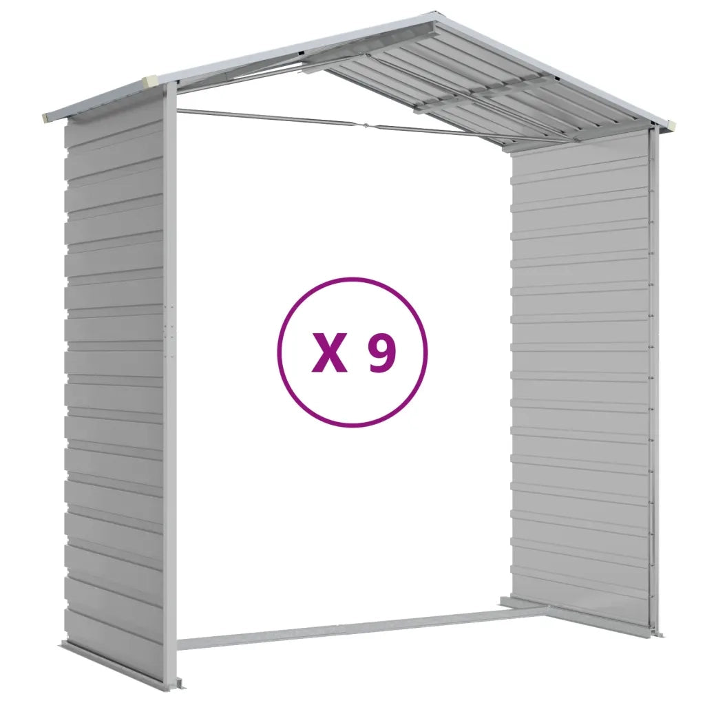 Casetta da giardino grigio chiaro 191x810x198 cm in acciaio zincato 3188250