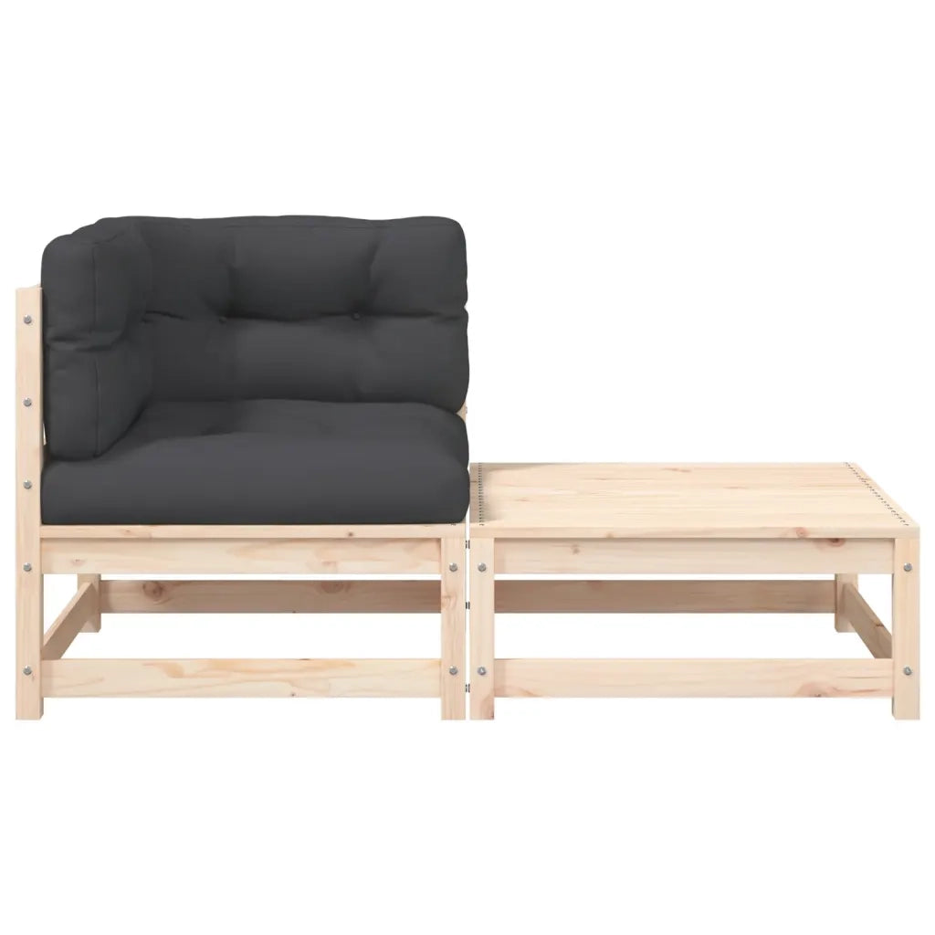 Divano Angolare da Giardino con Cuscini-Sofa da Giardino-Divanetto da esterno e Poggiapiedi 519302