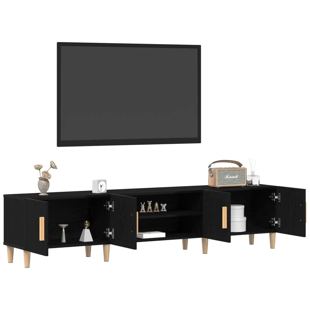 Mobile TV 180 x 31,5 x 40 cm Rovere Nero Legno ingegnerizzato 862817