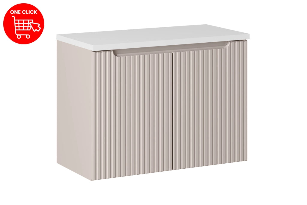 Set mobili bagno 80 cm con piano Nova Cashmere 80 x 1401 x 40 cm