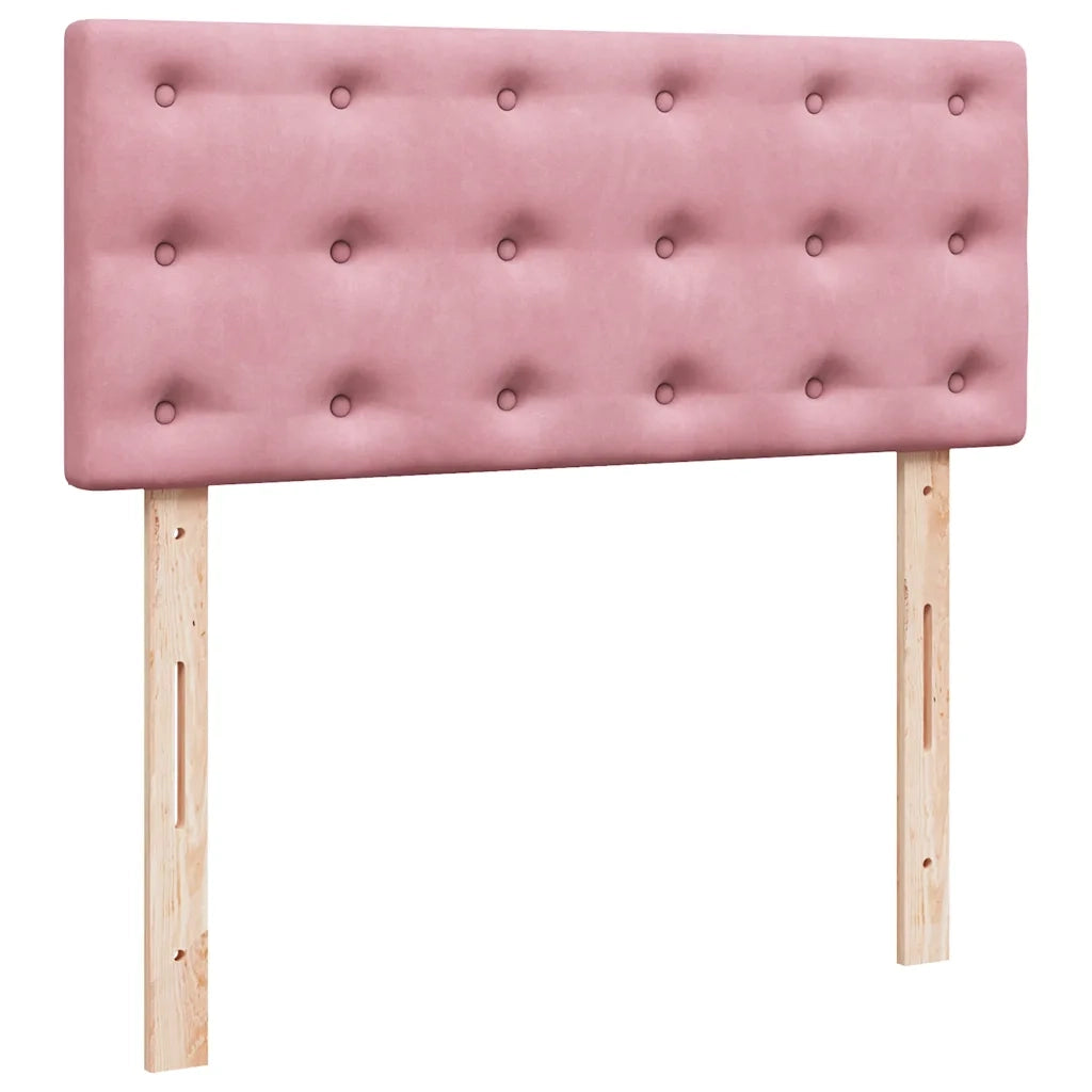 Struttura Letto Pouf con Materasso Rosa 120x200 cm Velluto 3311914
