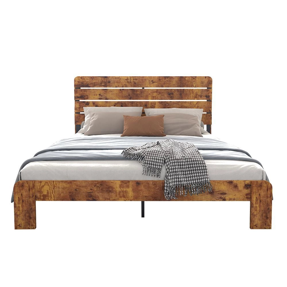 Letto Matrimoniale in Legno 160x200cm - Xylo - Testiera Alta con Rete a Doghe in Ferro