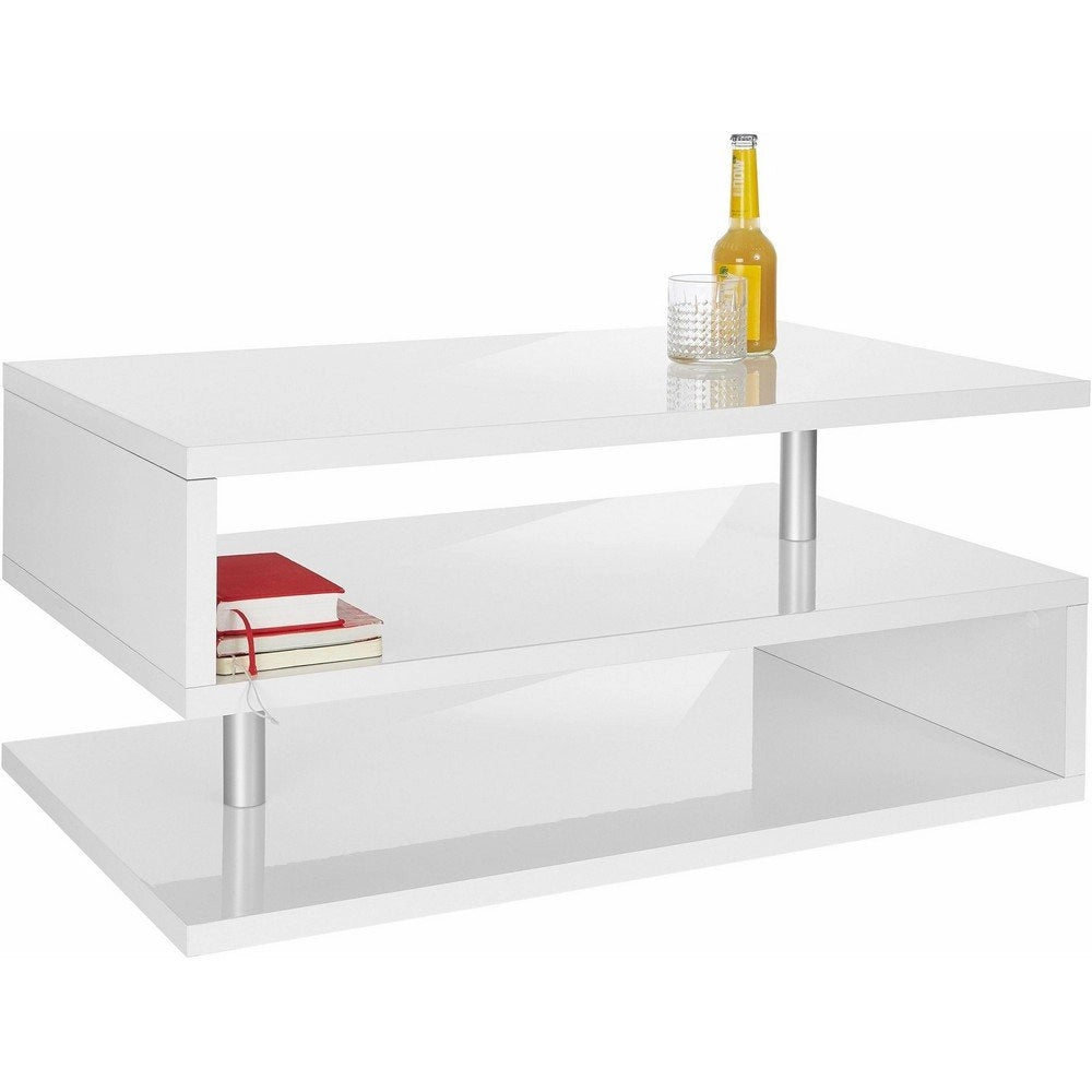 Tavolino da caffè doppio ripiano 90x55x41,5cm - ASTRA