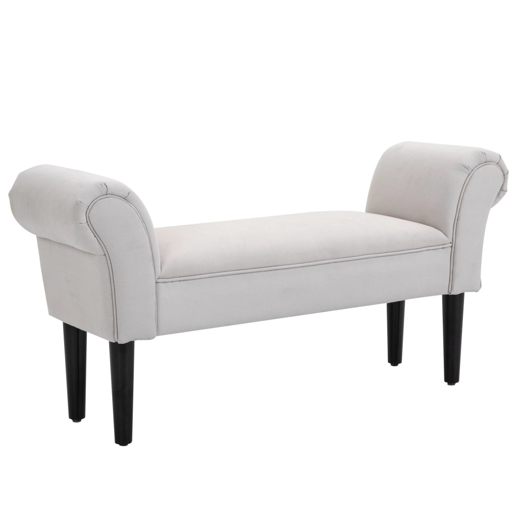 Panca Scarpiera con Braccioli ¨C Zephmum ¨C Grigio Bianco 102x36x51cm
