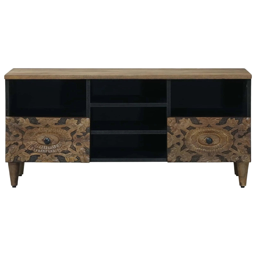Mobile TV Marrone 100 x 33,5 x 46 cm Legno di mango massello