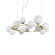 Sospensione Contemporanea Perlage Metallo Ottone 14 Luci G9 3W 3000K Luce Calda