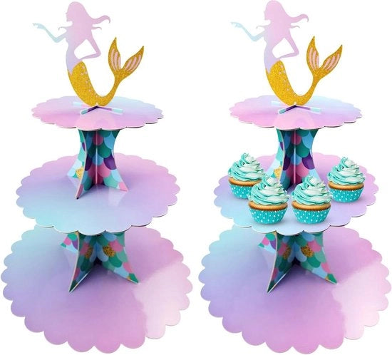 Tavolo per dolci a 3 piani - Stand per dessert - Tavolo per cupcake con coda - Sostituto per tavolo per cupcake - Tema di compleanno