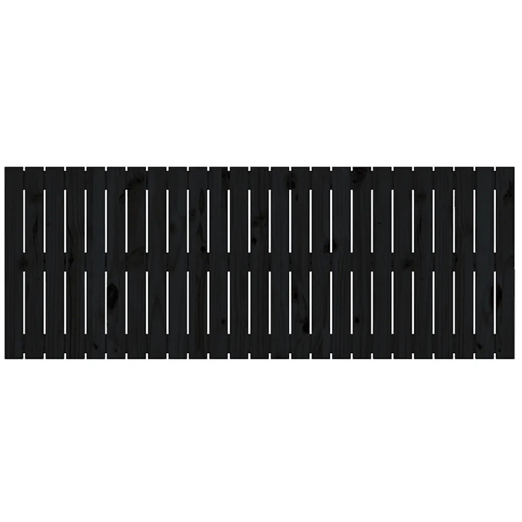 Testiera da Parete Nera 159,5x3x60 cm in Legno Massello di Pino