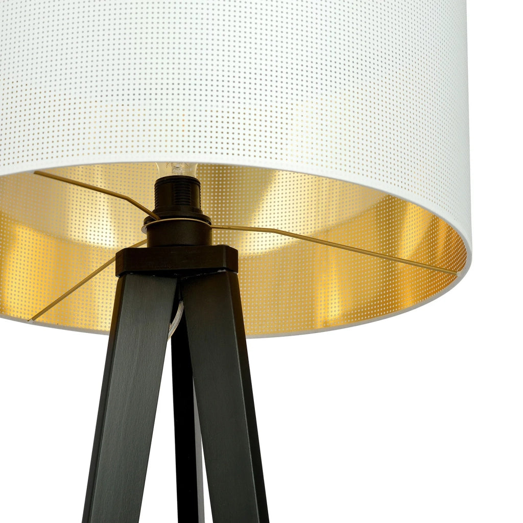 Piantana Moderno Drago Acciaio Nero Bianco 1 Luce E27 Ip20