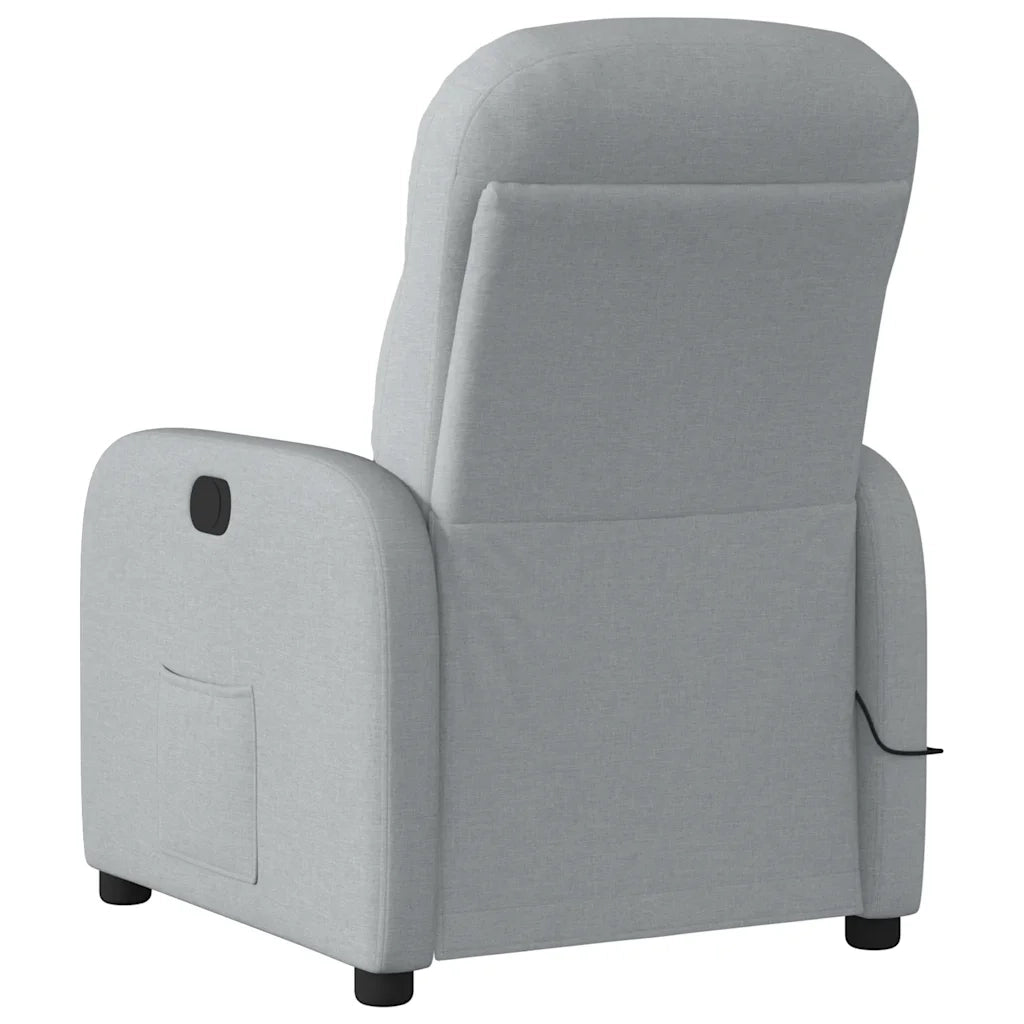 Divano Sedia-Poltrona Reclinabile Massaggio Elettrica Grigio Chiaro Tessuto 533396
