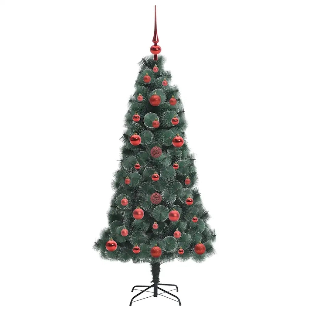Albero di Natale Artificiale Pre-illuminato con Set di Palline