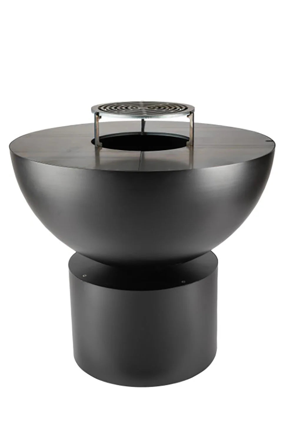 Barbecue a Legna Ø80x80 cm Primula in Acciaio Nero Alta Temperatura