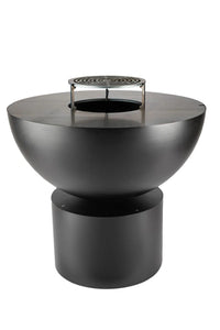 Barbecue a Legna Ø80x80 cm Primula in Acciaio Nero Alta Temperatura